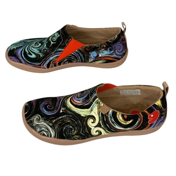 UIN Toledo Starry Night Artsy Light Canvas Slip On Shoes Comfort Womens Size 7.5 - Picture 5 of 11